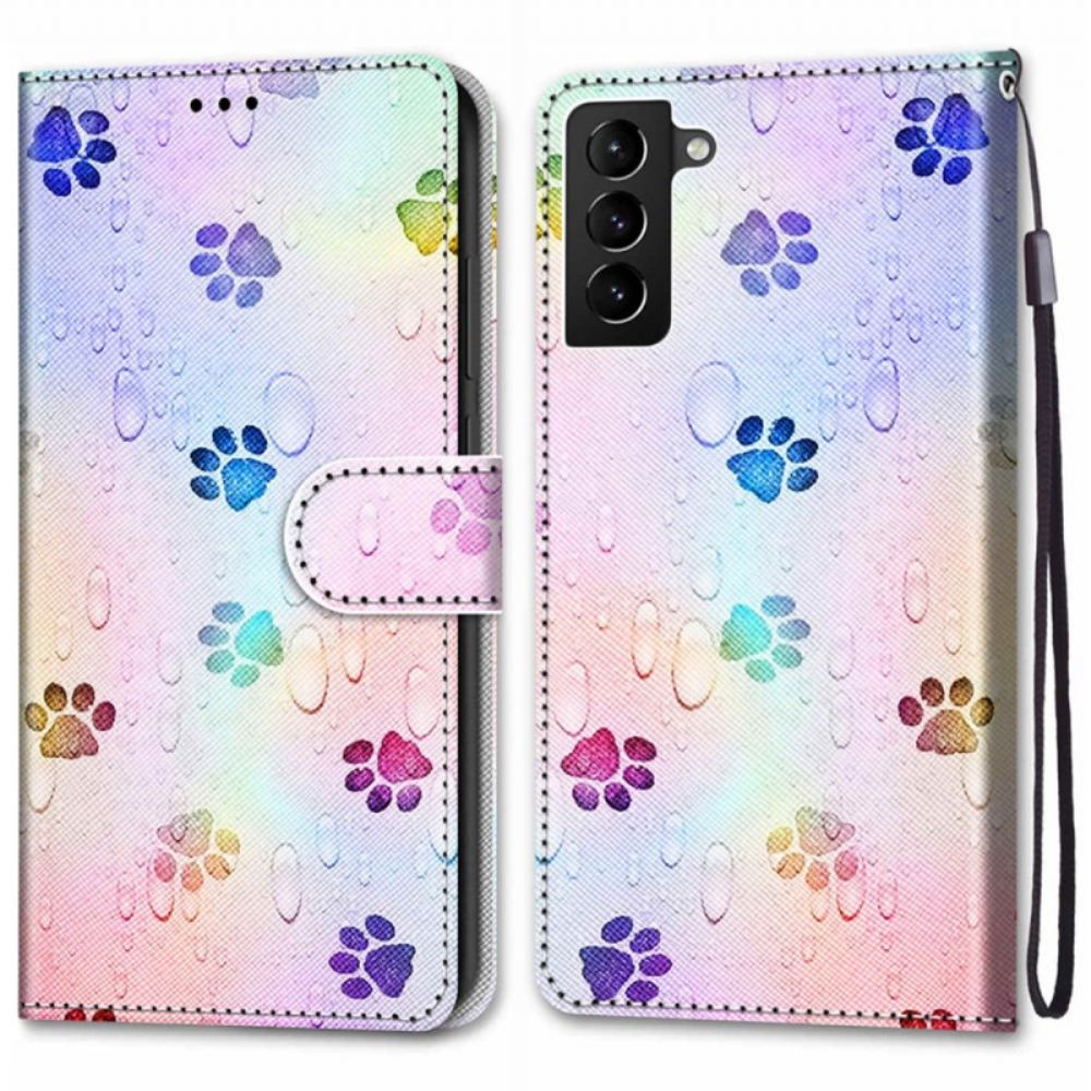 Flipové Pouzdro Na Samsung Galaxy S22 Plus 5G Stopy V Dešti