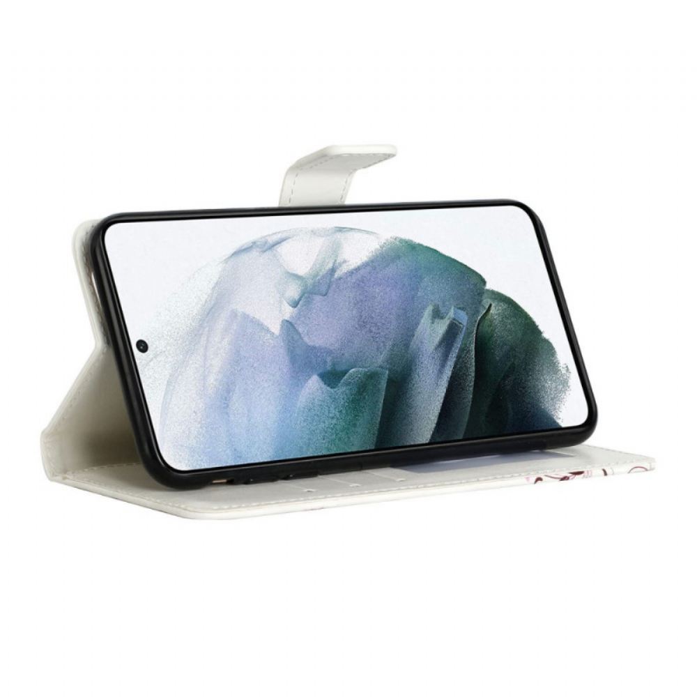 Kožené Pouzdro Na Samsung Galaxy S22 Plus 5G Krajka