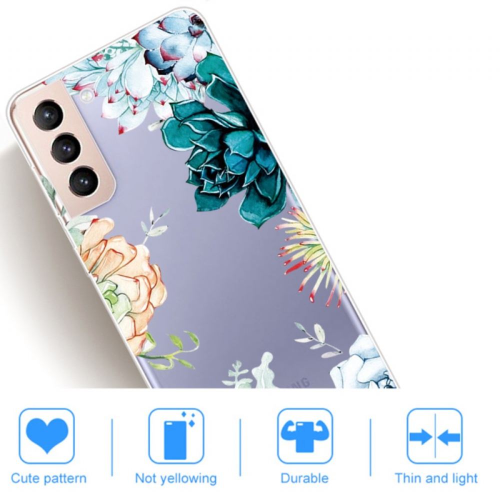 Kryt Na Samsung Galaxy S22 Plus 5G Bezešvé Akvarelové Květiny