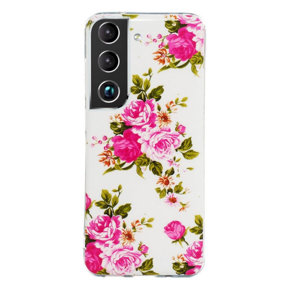 Kryt Na Samsung Galaxy S22 Plus 5G Fluorescenční Květiny Liberty