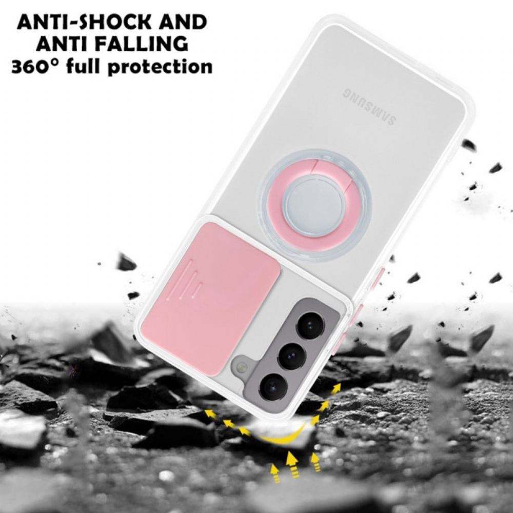 Kryt Na Samsung Galaxy S22 Plus 5G Podpůrný Kroužek A Chrániče Objektivu