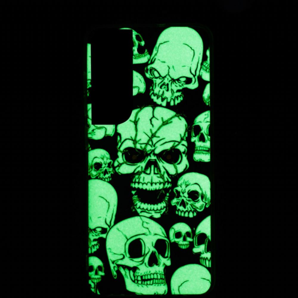Kryt Na Samsung Galaxy S22 Plus 5G Pozor Fluorescenční Lebky