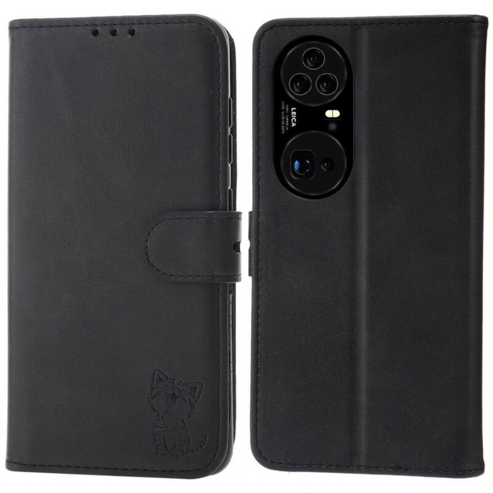 Flipové Pouzdro Na Huawei P50 Pro Kotě Z Umělé Kůže