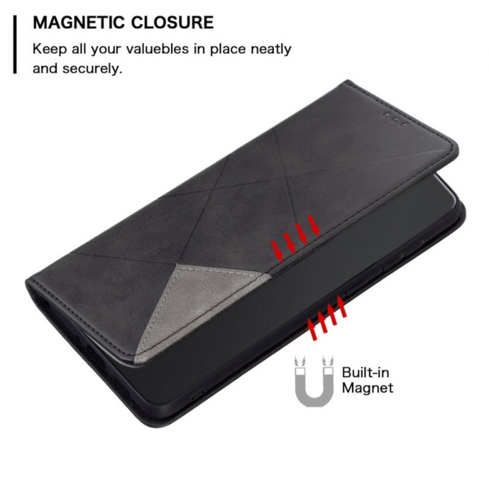 Kožené Pouzdro Folio Poco C61 Geometrický Vzor