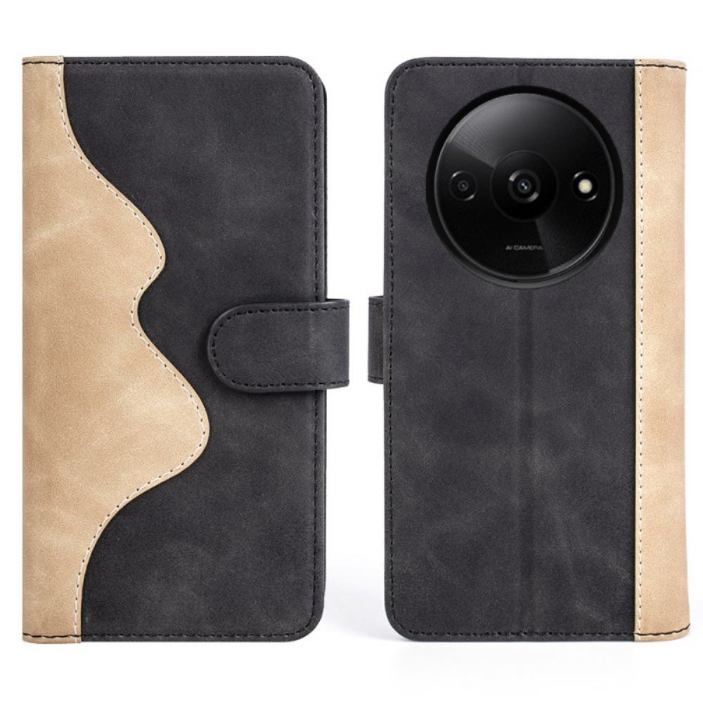 Kožený Kryt Na Poco C61 Dvoubarevný Design