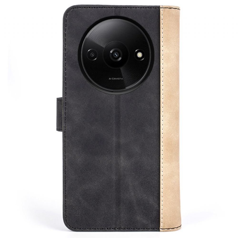 Kožený Kryt Na Poco C61 Dvoubarevný Design