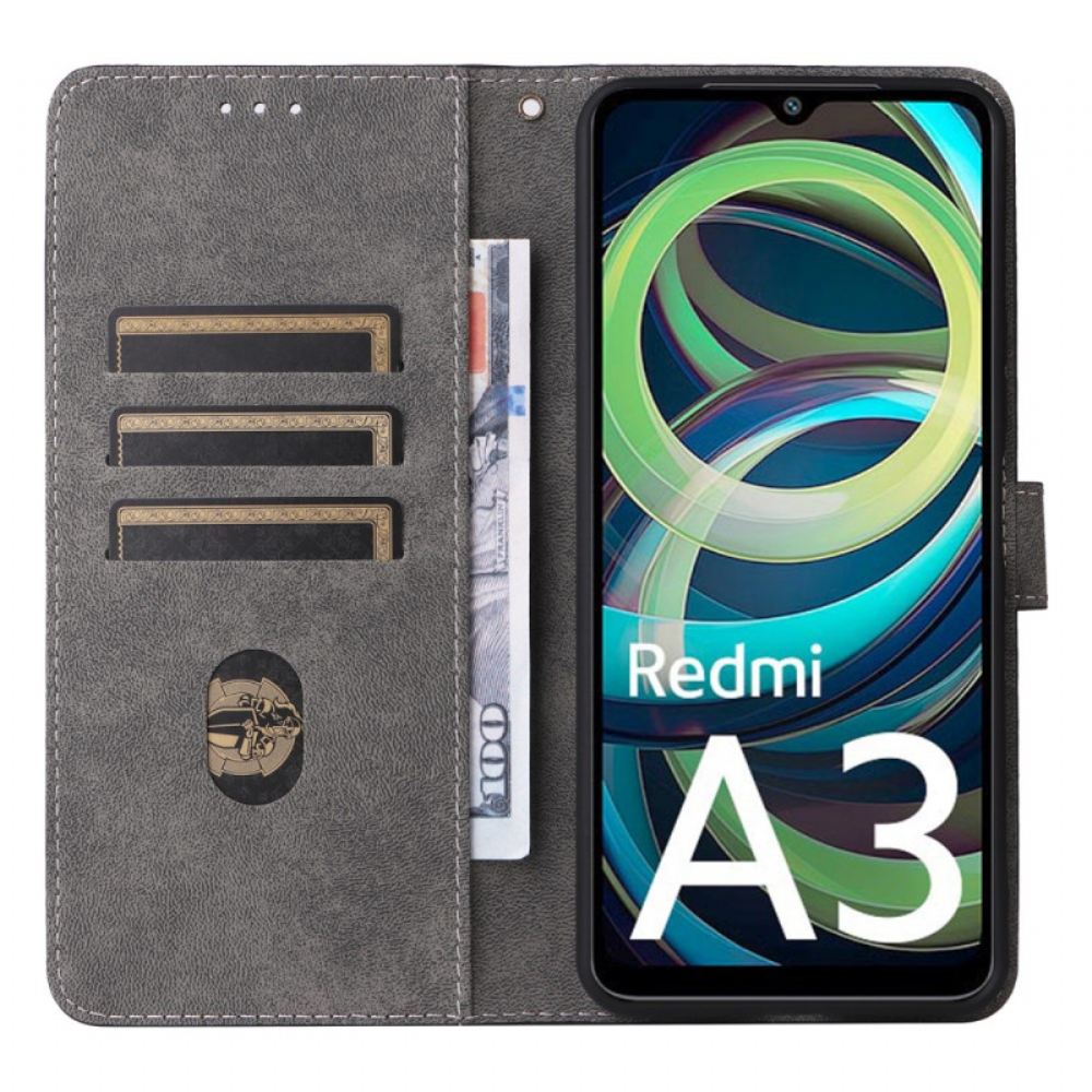 Kožený Kryt Na Poco C61 Peněženka A Šňůrka Na Blokování Rfid