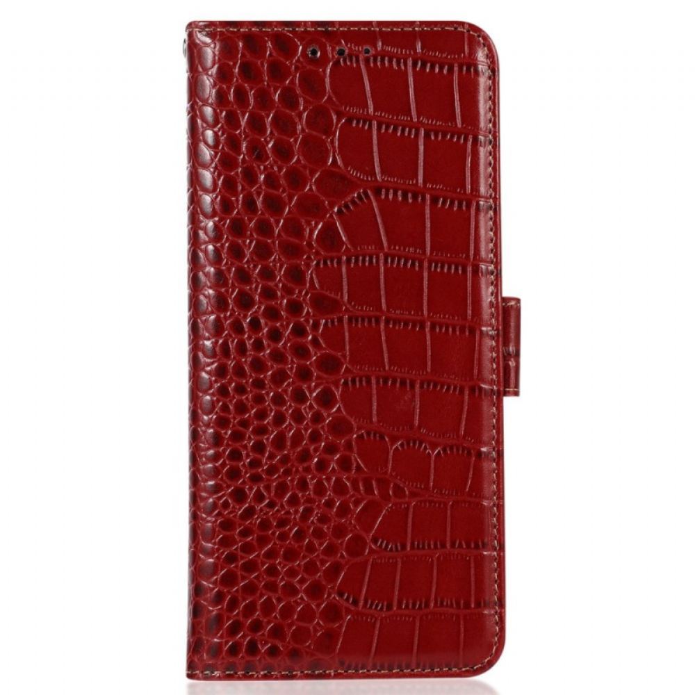 Kožený Kryt Poco C61 Krokodýlí Textura Kůže