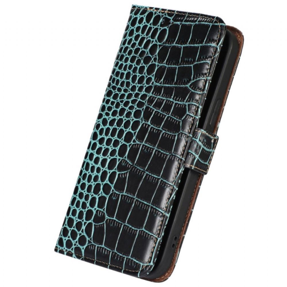 Kožený Kryt Poco C61 Krokodýlí Textura Kůže