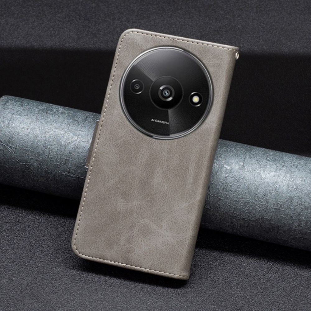 Kožený Kryt Poco C61 Magnetická Spona A Pásek V Koženém Stylu