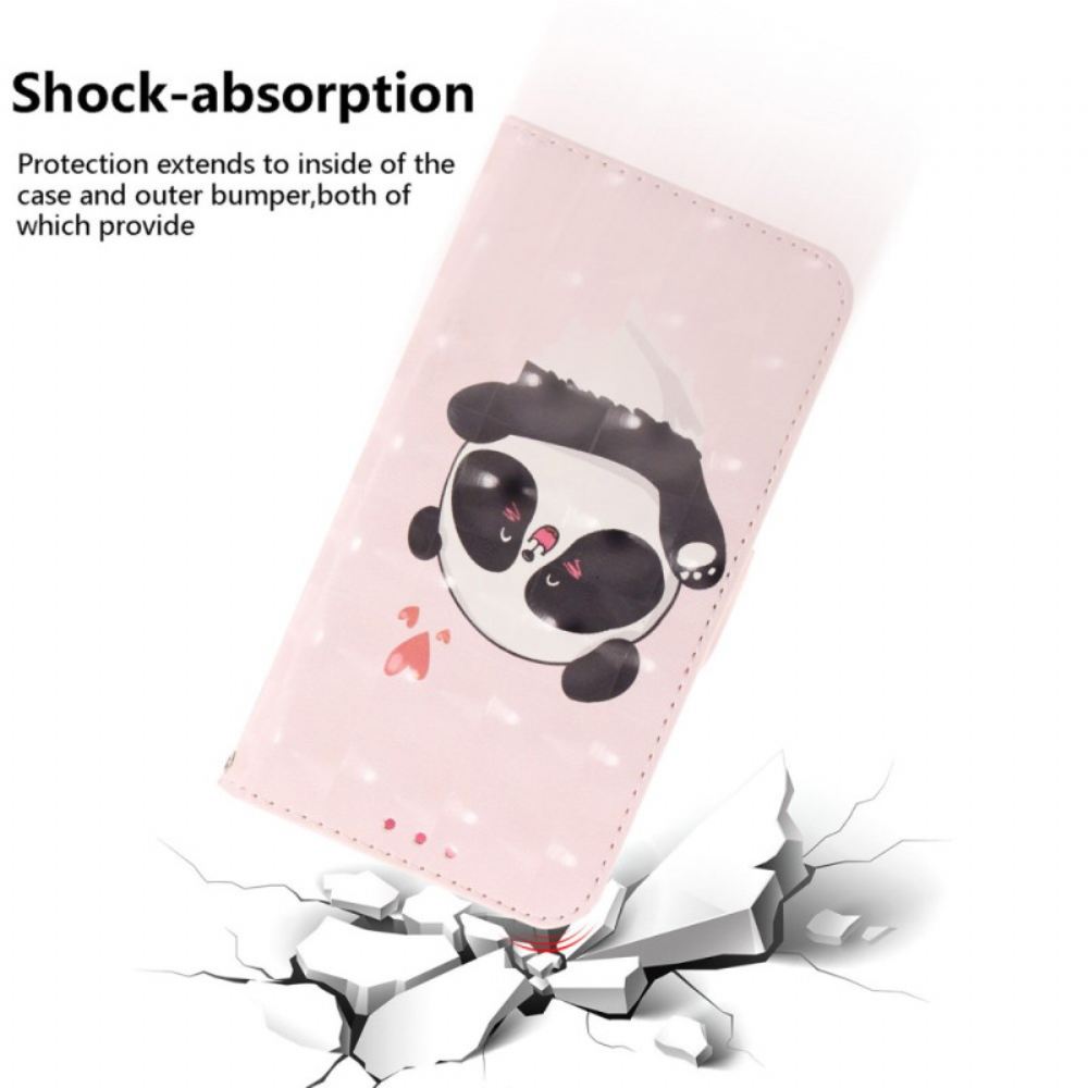 Kožený Kryt Poco C61 Panda Love With Strap
