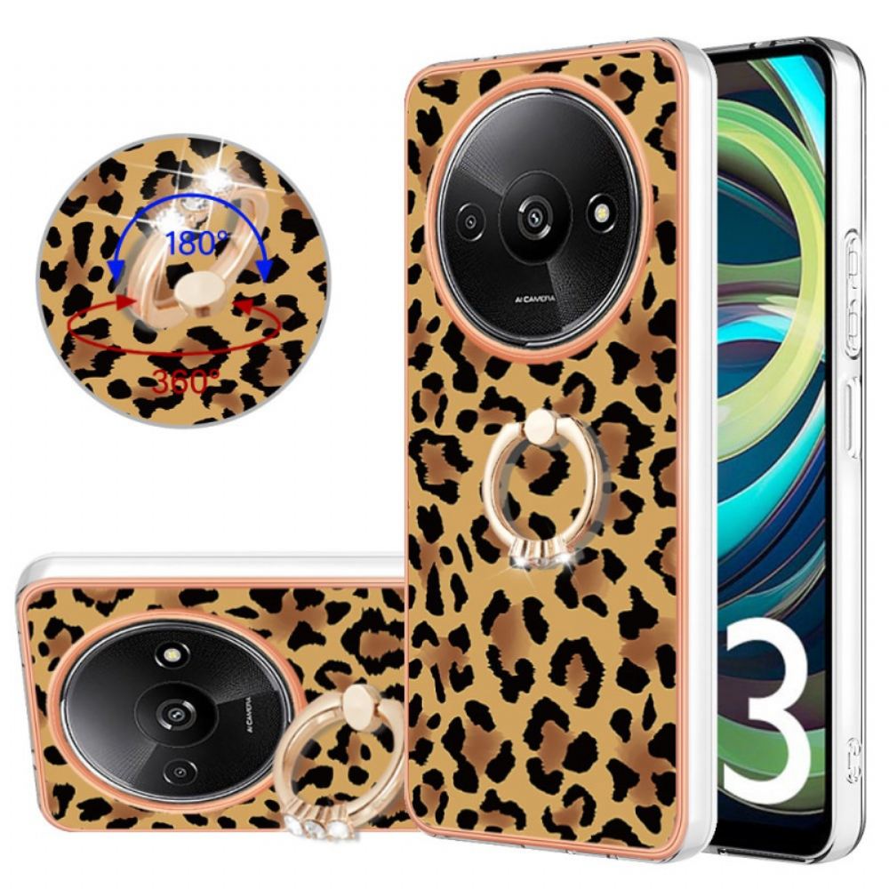 Kryt Na Poco C61 Držák Prstenu S Leopardím Vzorem