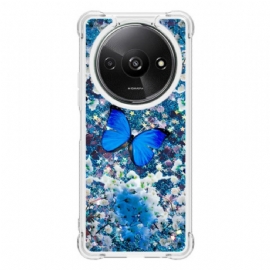 Kryt Poco C61 Blue Butterfly Glitter