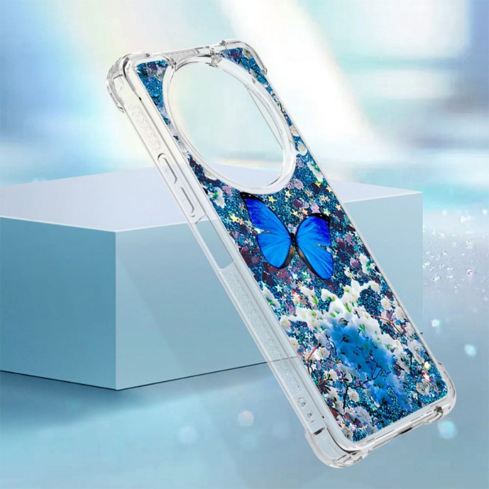 Kryt Poco C61 Blue Butterfly Glitter