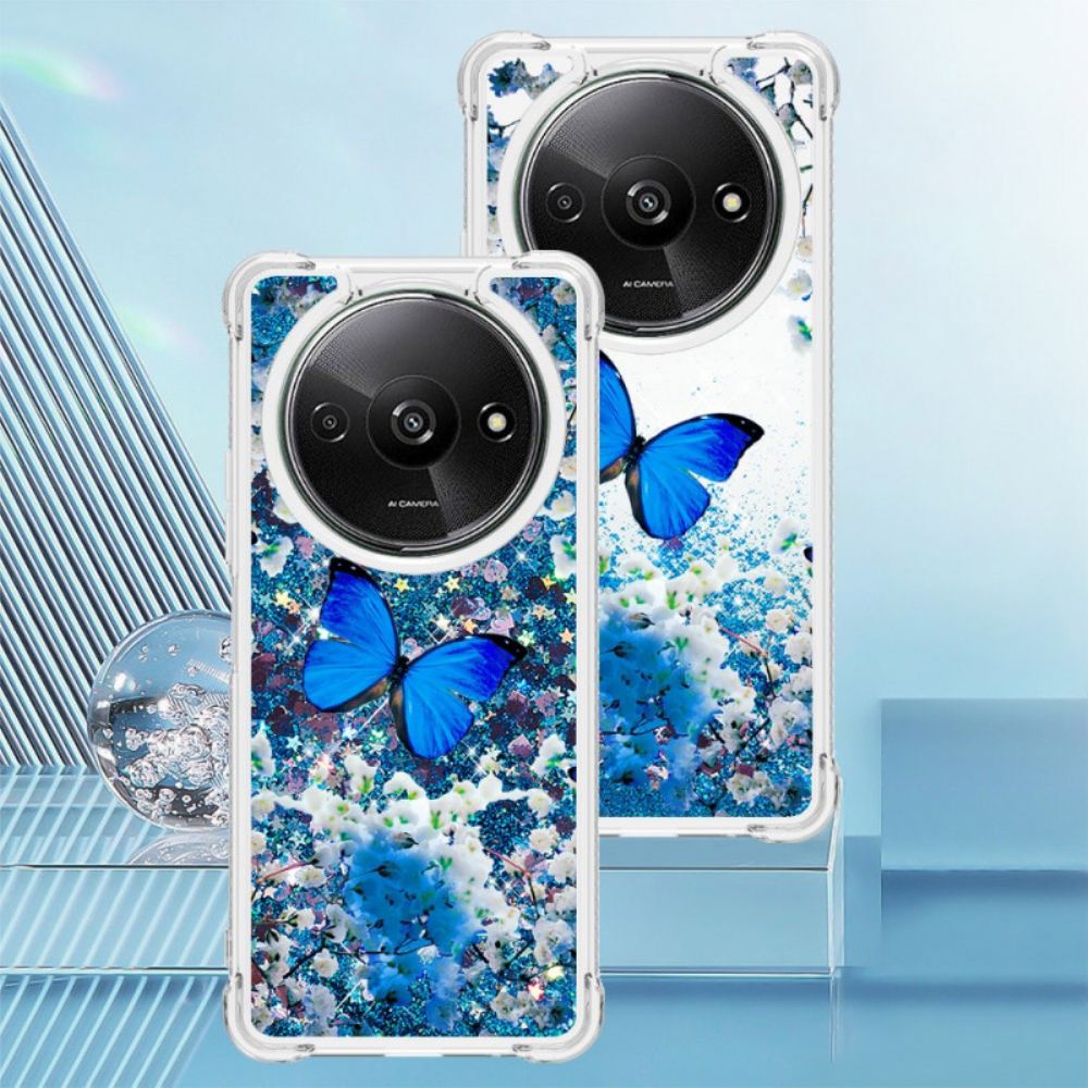 Kryt Poco C61 Blue Butterfly Glitter