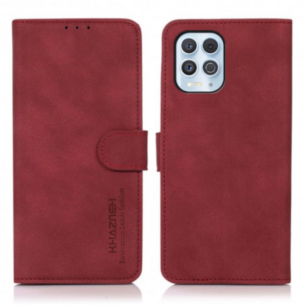 Flipové Pouzdro Na Moto G100 Efekt Texturované Kůže Khazneh