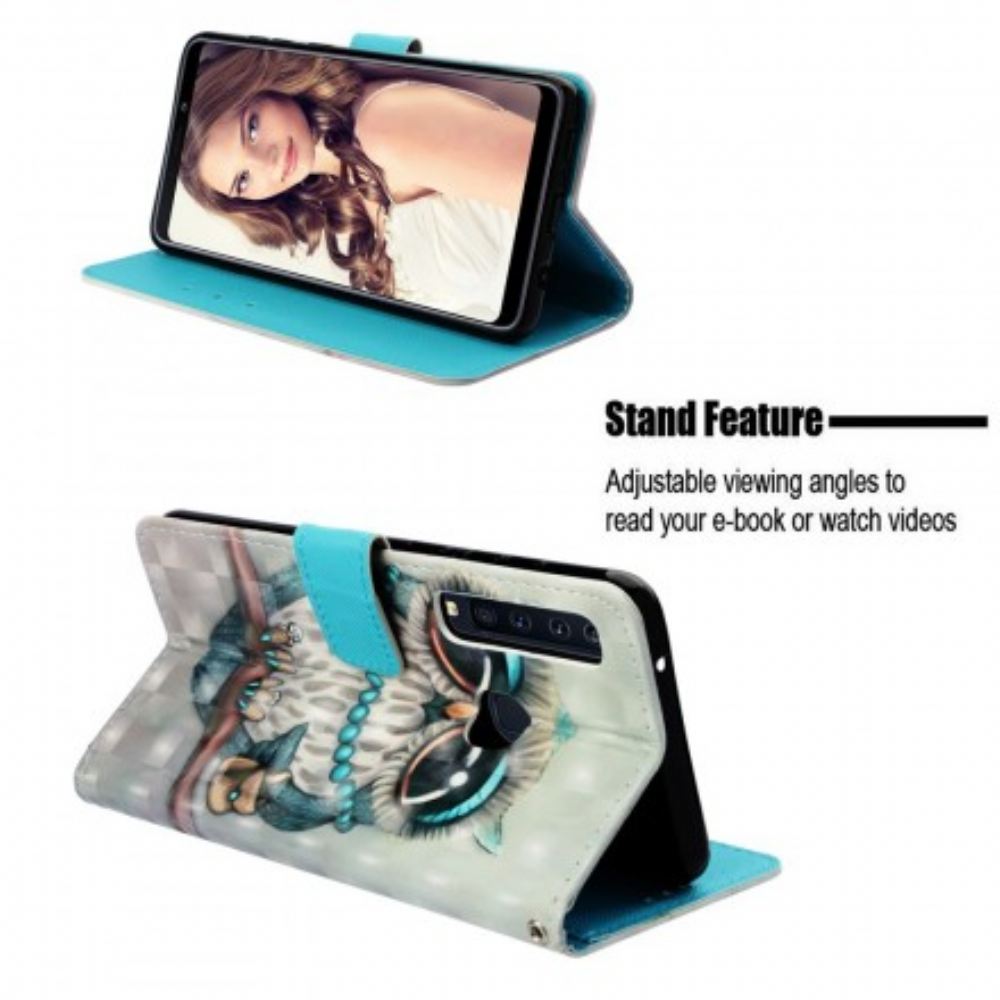 Flipové Pouzdro Na Samsung Galaxy A9 Na Lana Slečna Strappy Sova