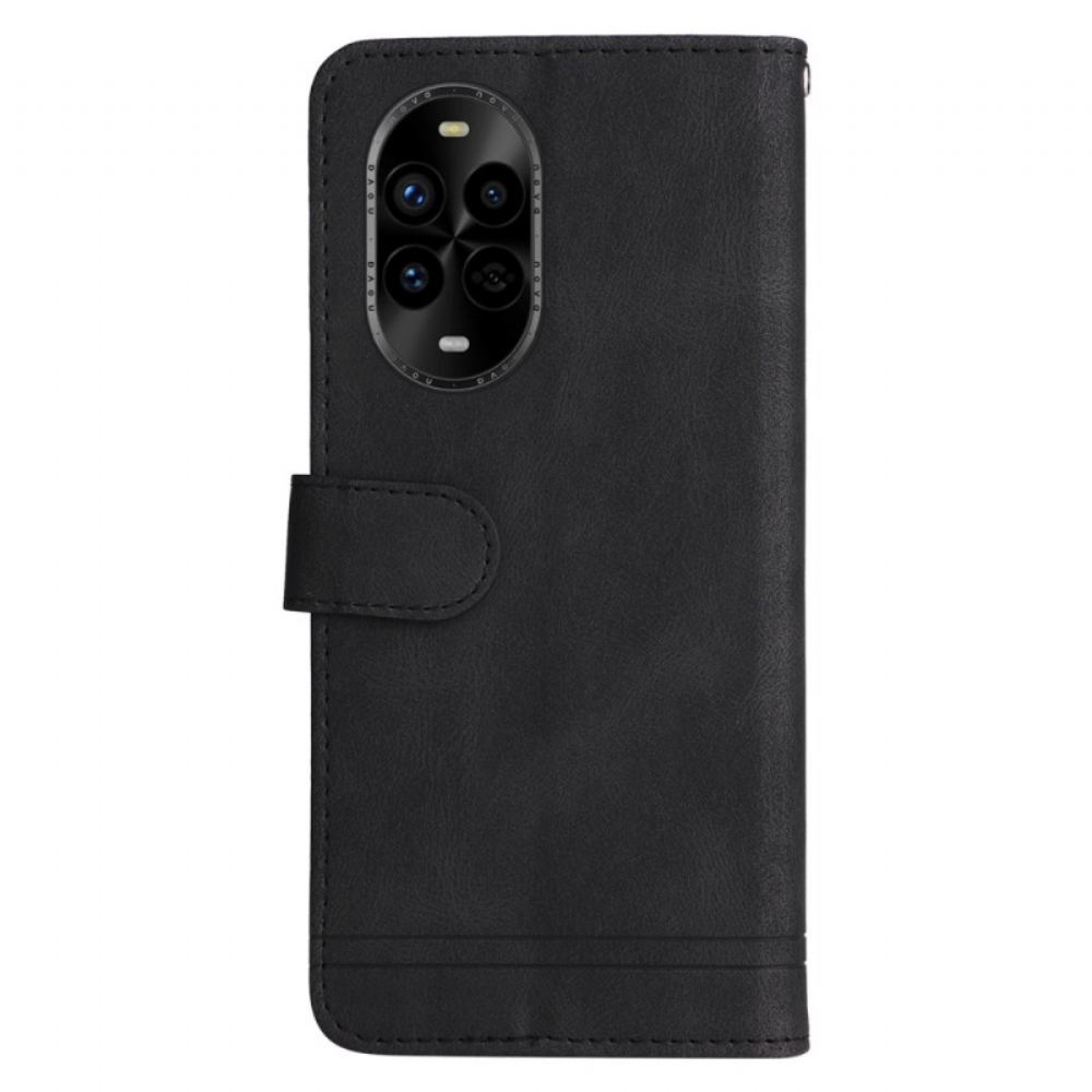 Kožený Kryt Huawei Nova 13 Pro Dekorativní Nýt A Šňůrka