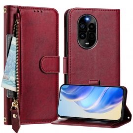 Kožený Kryt Na Huawei Nova 13 Pro Peněženka Na Zip