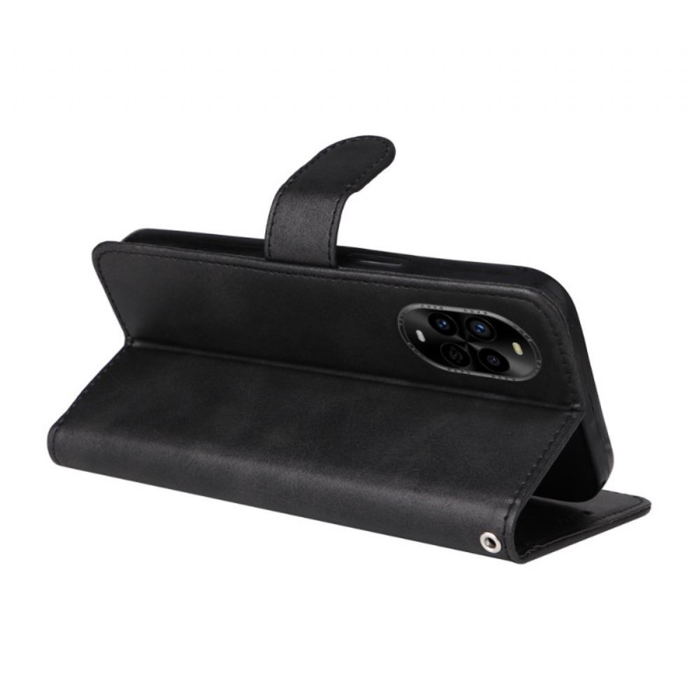 Peněženková Pouzdra Huawei Nova 13 Pro Řemínek S Koženým Efektem