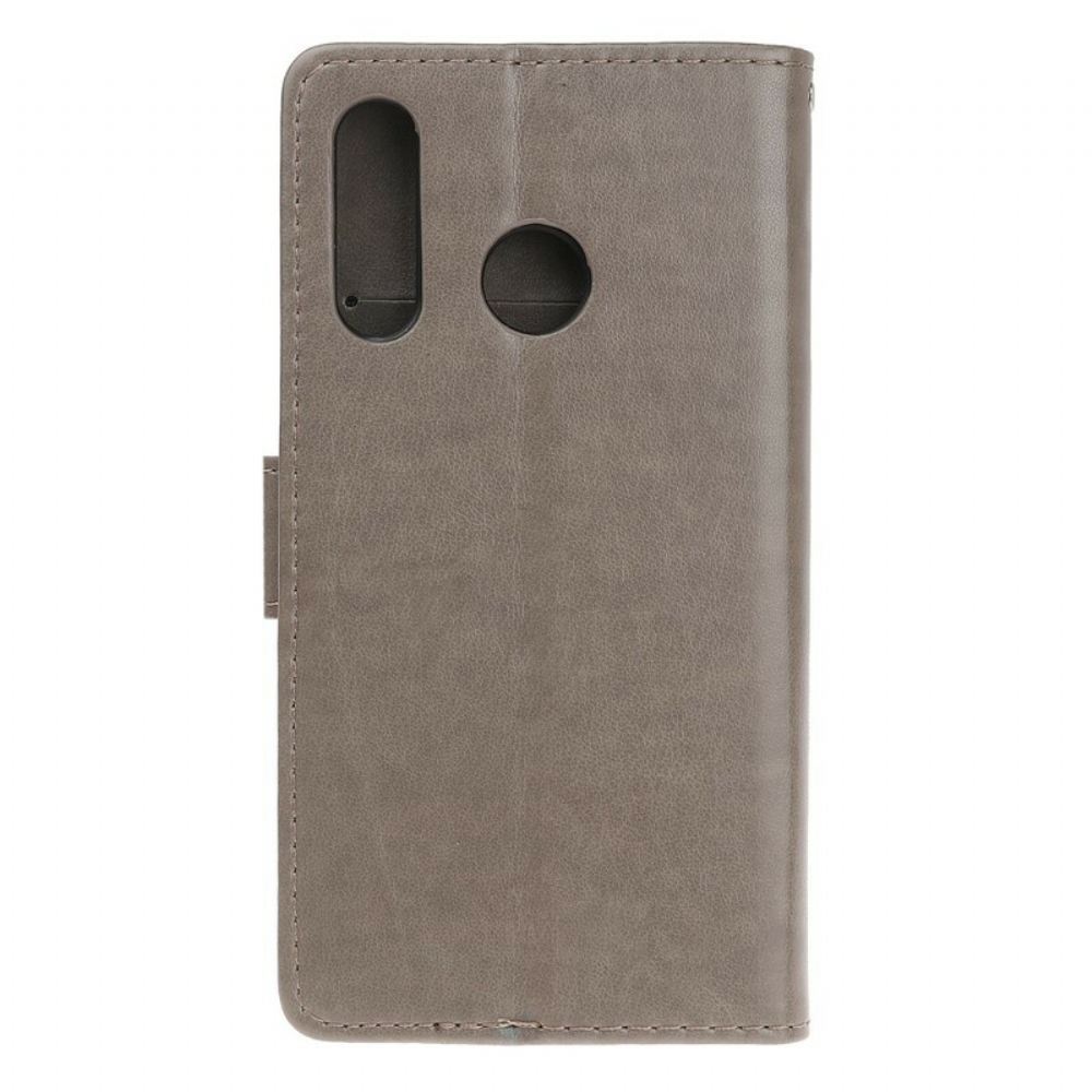Flipové Pouzdro Na Huawei P Smart Z / Honor 9X Na Lana Motýli A Květiny Navlečené
