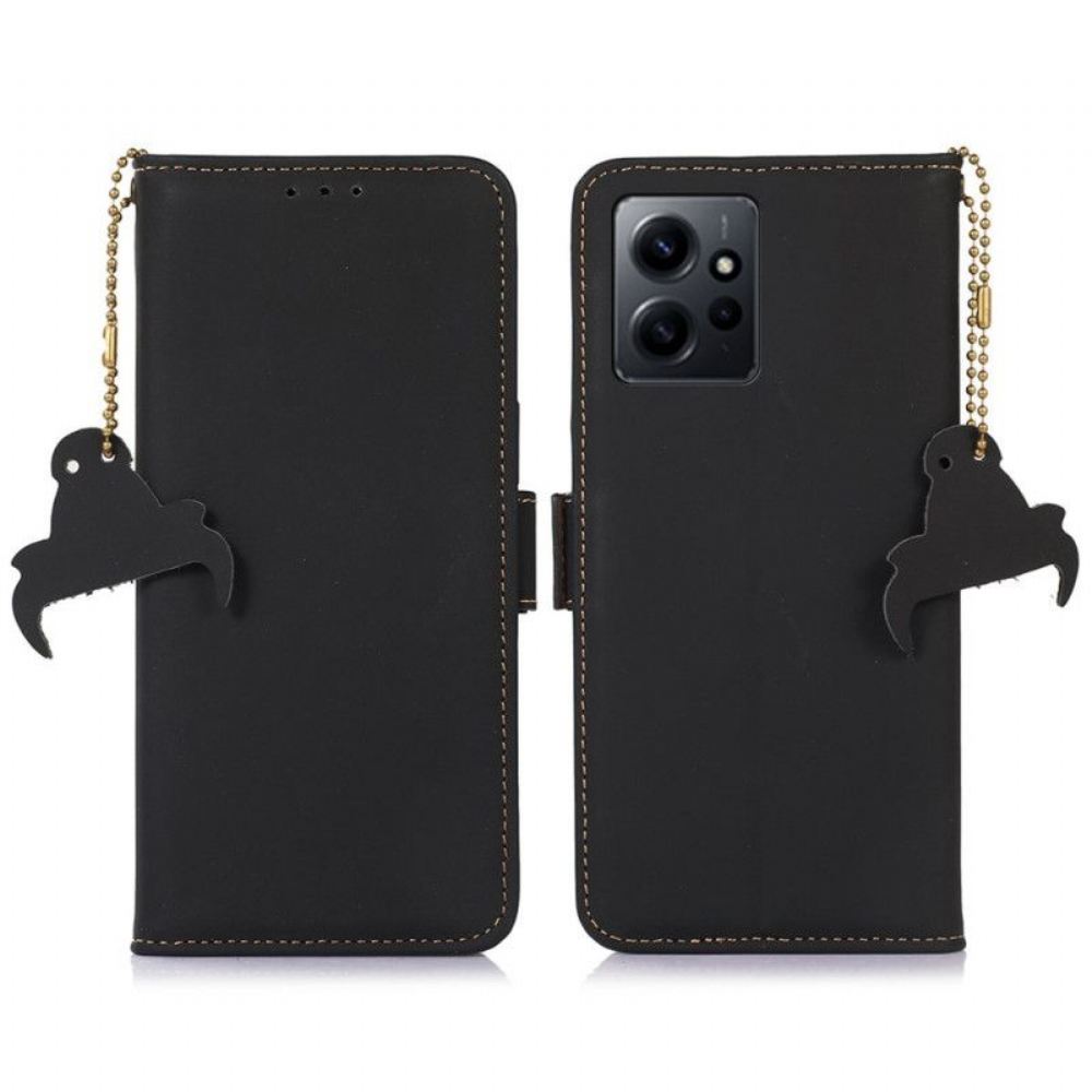 Flipové Pouzdro Na Xiaomi Redmi Note 12 4G Rfid Z Pravé Kůže