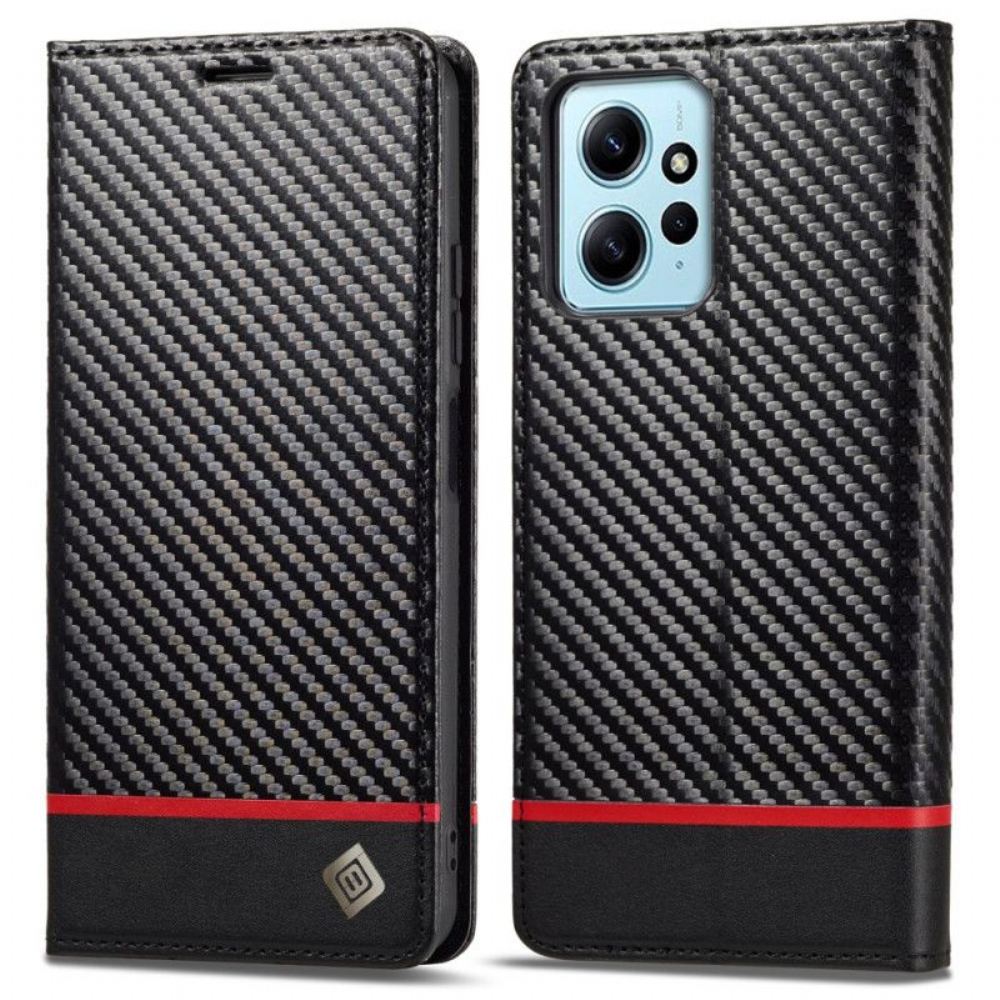 Kryty Na Mobil Na Xiaomi Redmi Note 12 4G Flipové Pouzdro Karbonové Vlákno Lc.imeeke