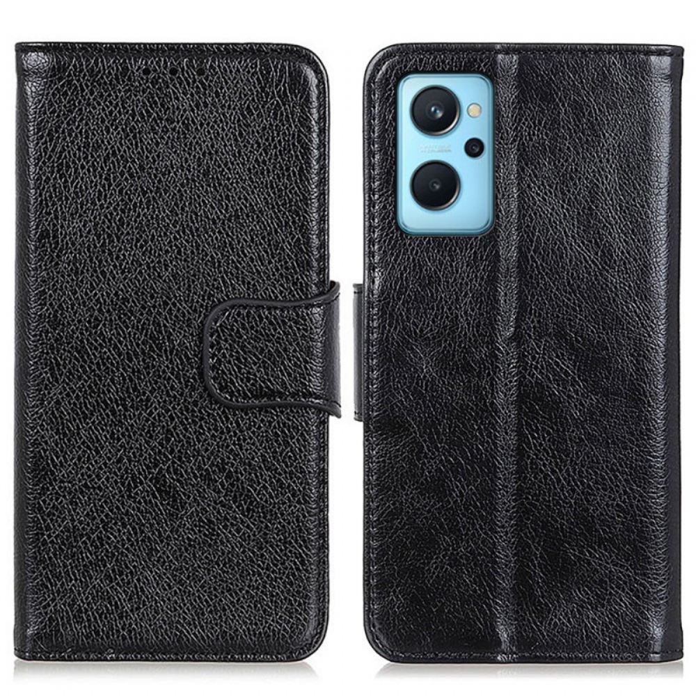 Flipové Pouzdro Na Realme 9i Dělená Kůže Nappa