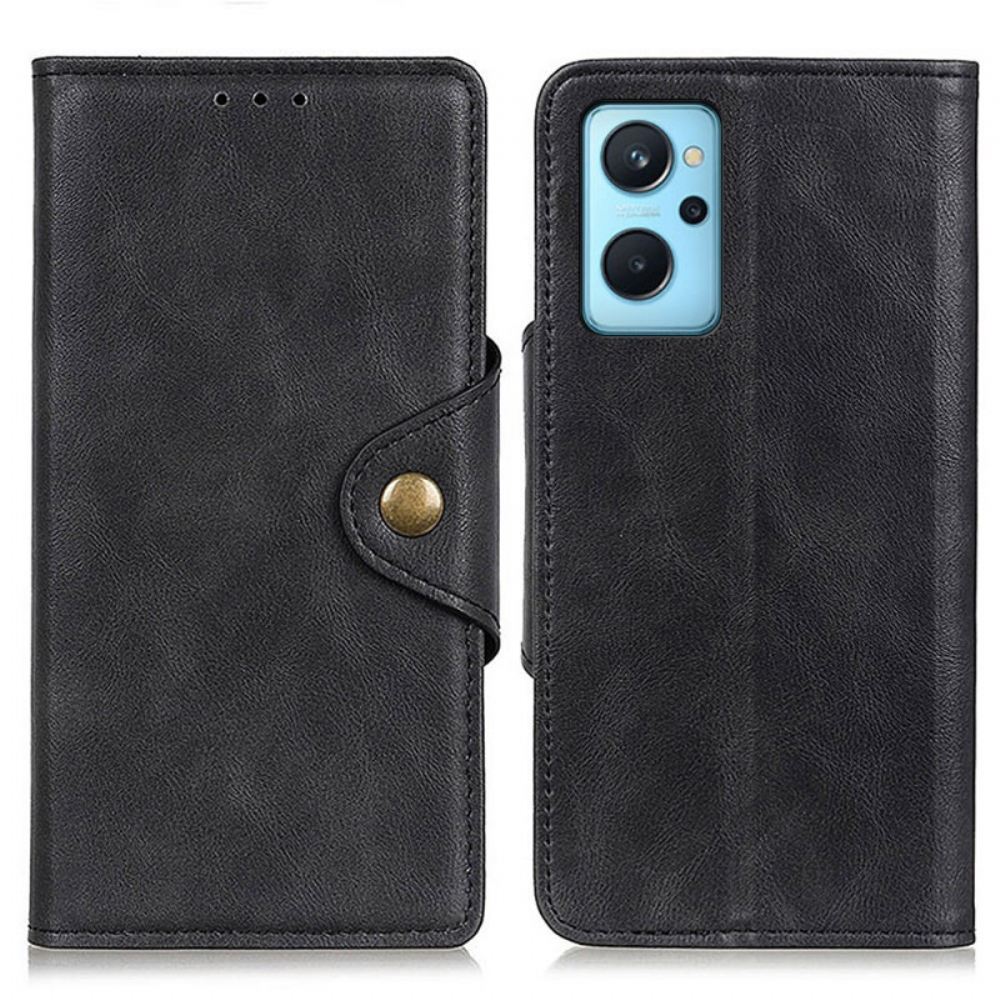 Flipové Pouzdro Na Realme 9i Knoflík Z Umělé Kůže