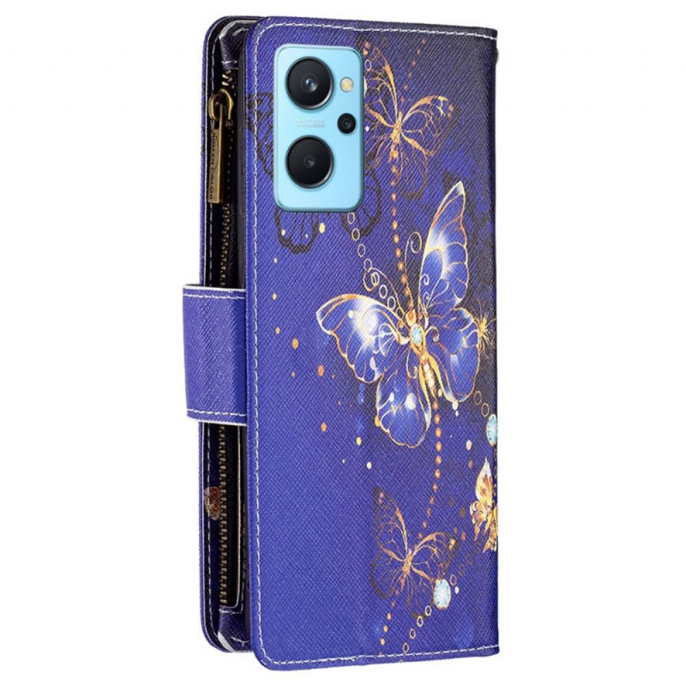 Flipové Pouzdro Na Realme 9i Motýli V Noční Peněžence