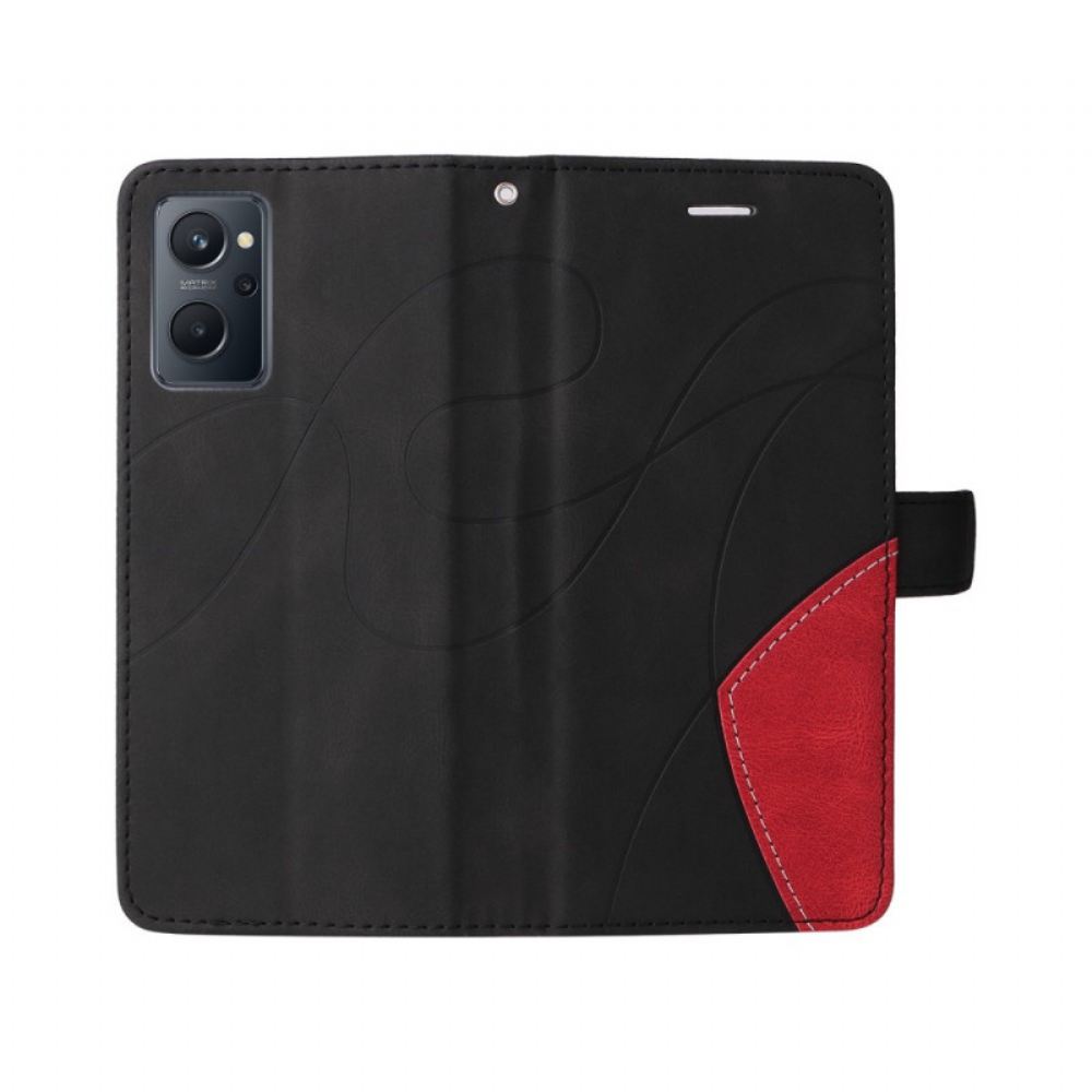 Kožené Pouzdro Na Realme 9i Pásek S Lemovaným Vzorem