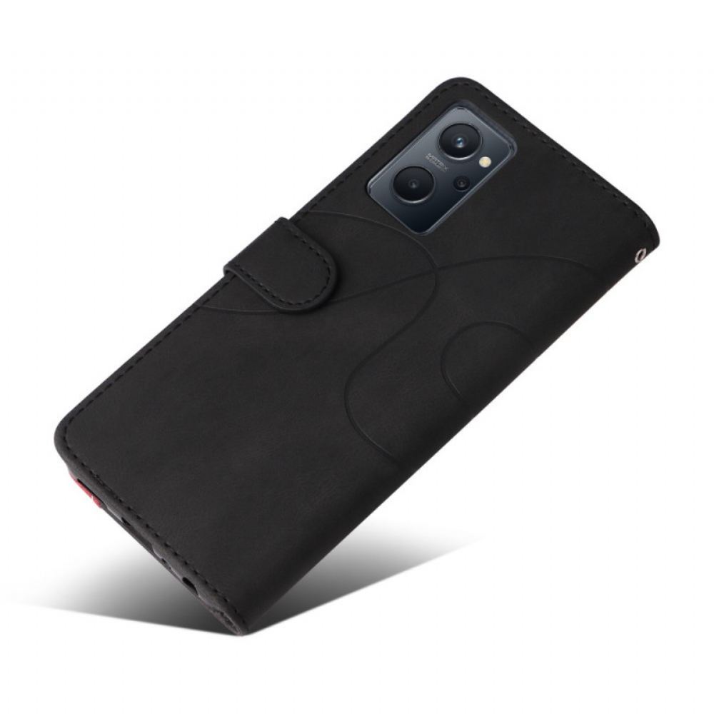 Kožené Pouzdro Na Realme 9i Pásek S Lemovaným Vzorem