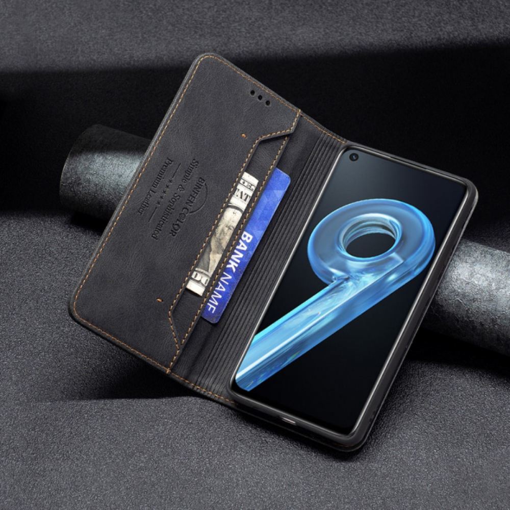 Kryty Na Mobil Na Realme 9i Flipové Pouzdro Barevné Švy Rfid Binfen