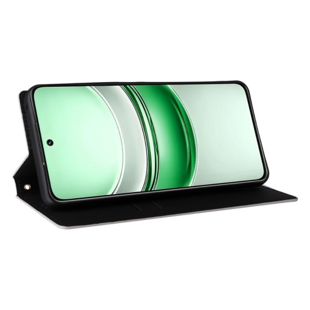 Kožené Pouzdro Folio Realme 14x 5g Diamantový Vzor