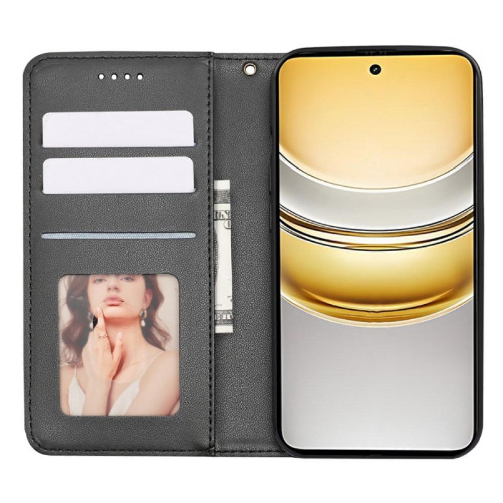 Kožené Pouzdro Folio Realme 14x 5g Kostkovaný Popruh