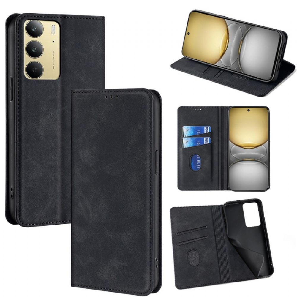 Kožené Pouzdro Realme 14x 5g Semišový Efekt