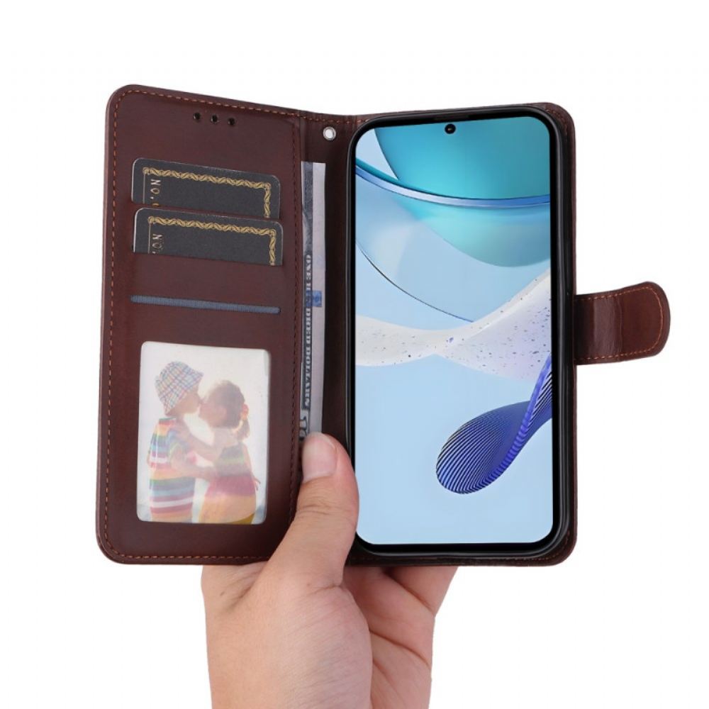 Kožený Kryt Na Realme 14x 5g Jednoduchý Řemínek