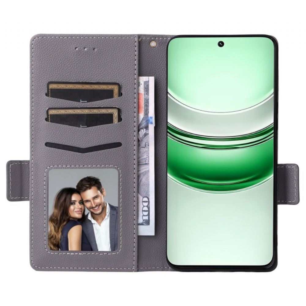 Kožený Kryt Na Realme 14x 5g Textura Liči Se Šňůrkou