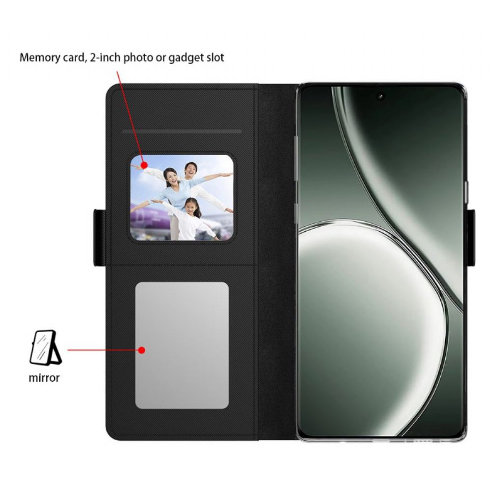 Kožený Kryt Na Realme 14x 5g Zrcadlové A Odnímatelné Pouzdro Na Karty