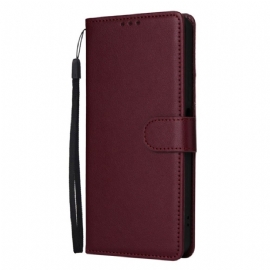 Kožený Kryt Realme 14x 5g Jednobarevná Umělá Kůže