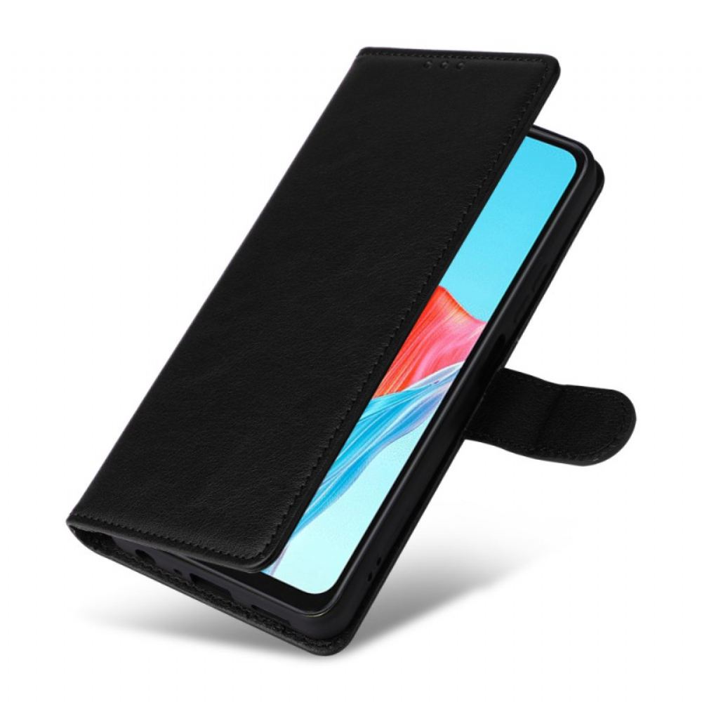 Kožený Kryt Realme 14x 5g Jednobarevná Umělá Kůže