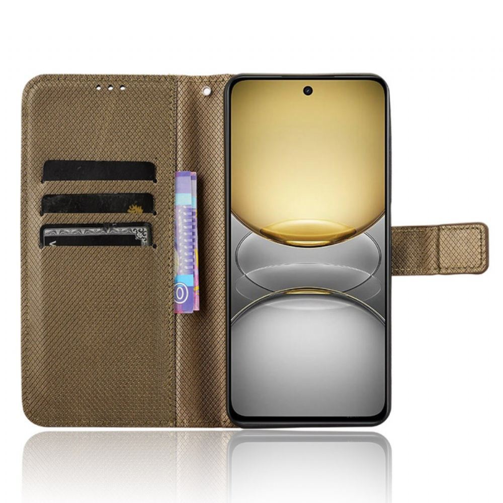 Kožený Kryt Realme 14x 5g Prošívání Ramínka