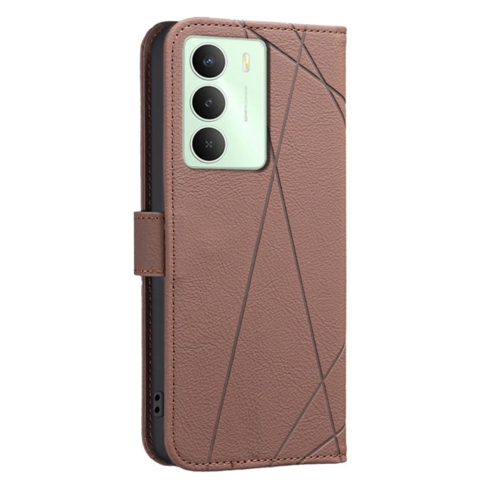 Kožený Kryt Realme 14x 5g Pruhy Barva Binfen