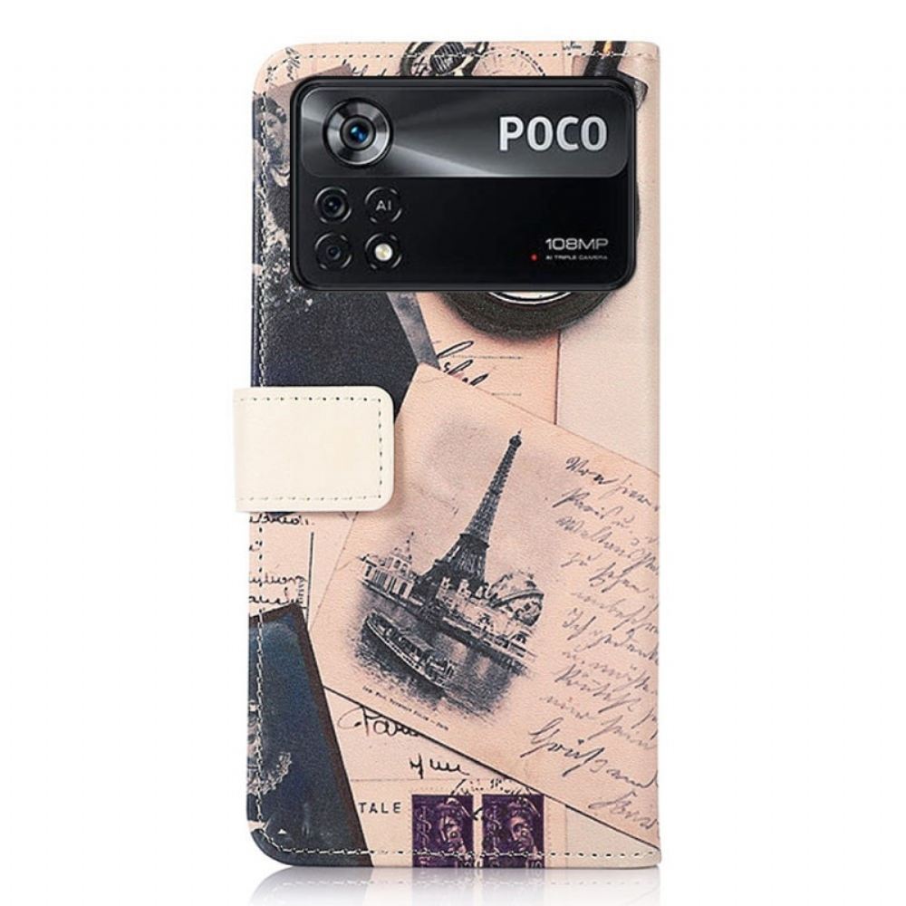 Flipové Pouzdro Na Poco X4 Pro 5G Eiffelova Věž Básníka