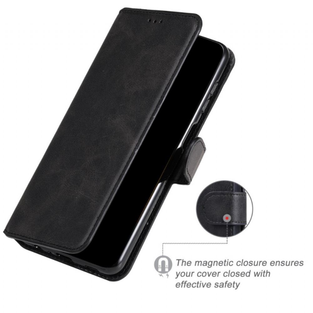 Flipové Pouzdro Na Poco X4 Pro 5G Klasický Kožený Efekt