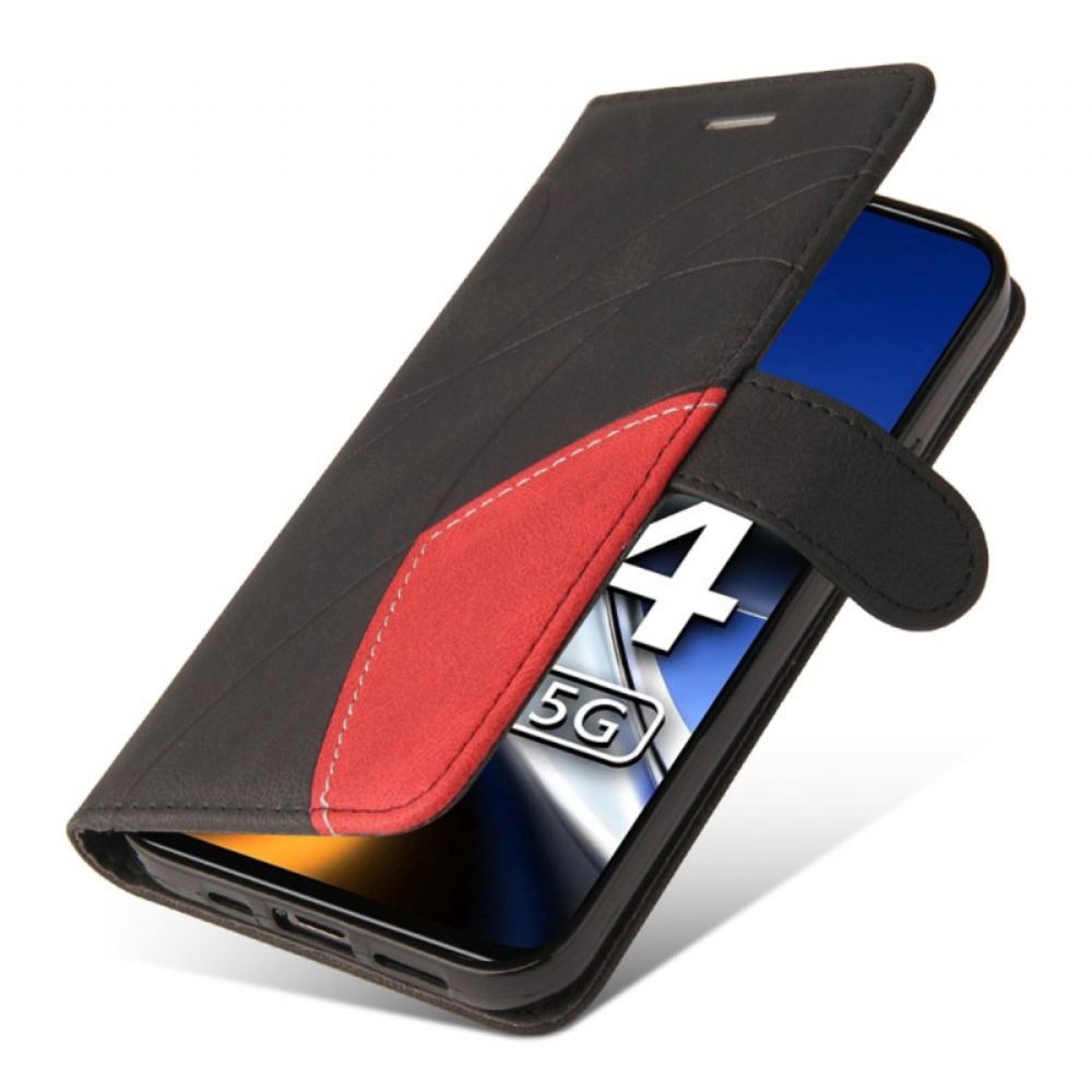 Flipové Pouzdro Na Poco X4 Pro 5G Na Lana Dvoubarevná S Páskem