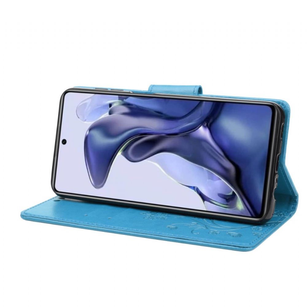 Flipové Pouzdro Na Poco X4 Pro 5G Na Lana Květinoví Motýli
