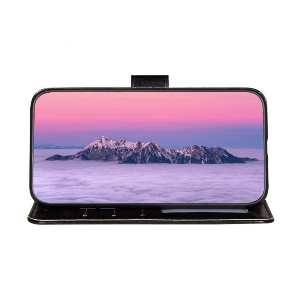 Flipové Pouzdro Na Poco X4 Pro 5G Na Lana Obyčejný Z Umělé Kůže S Páskem