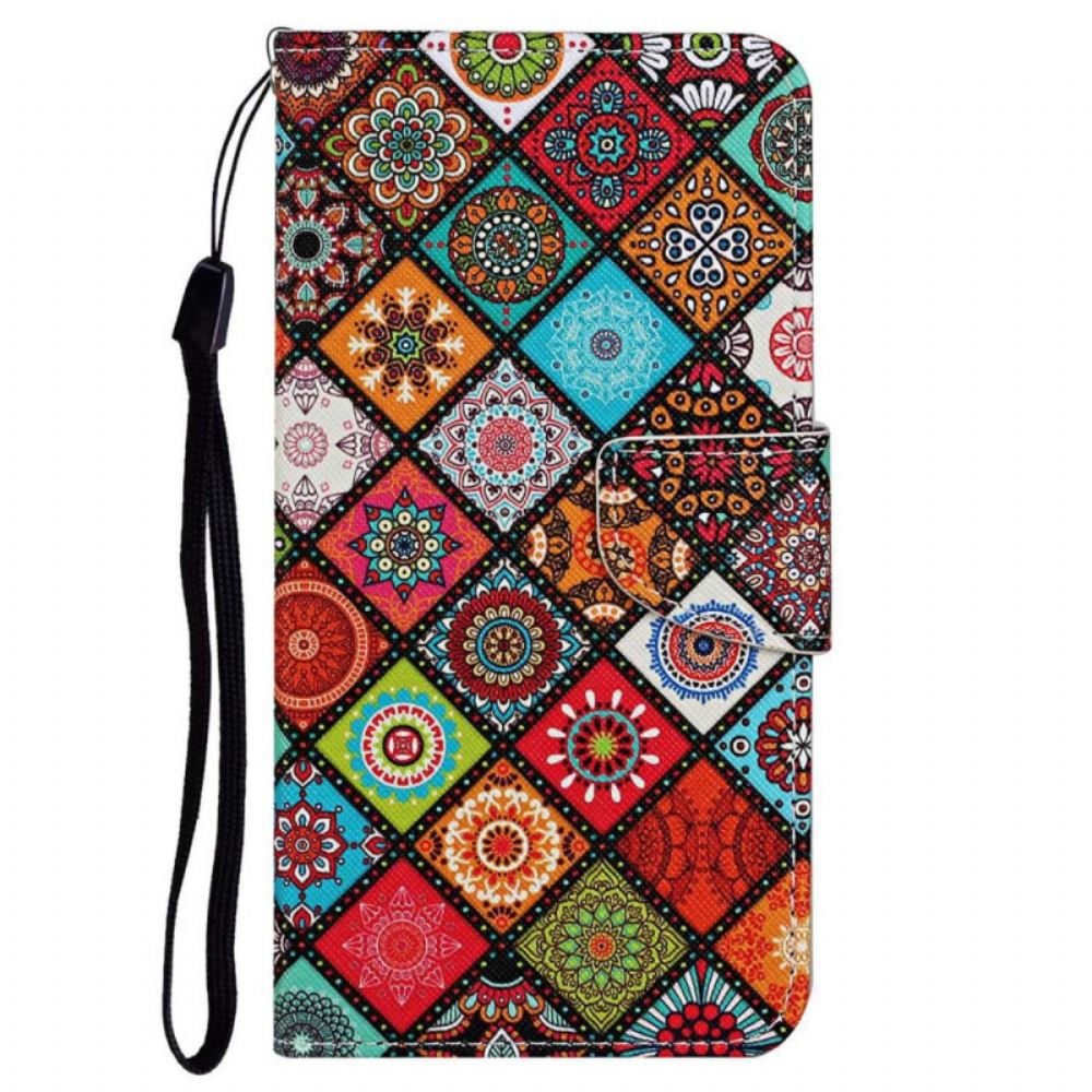 Flipové Pouzdro Na Poco X4 Pro 5G Na Lana Patchwork S Řemínky