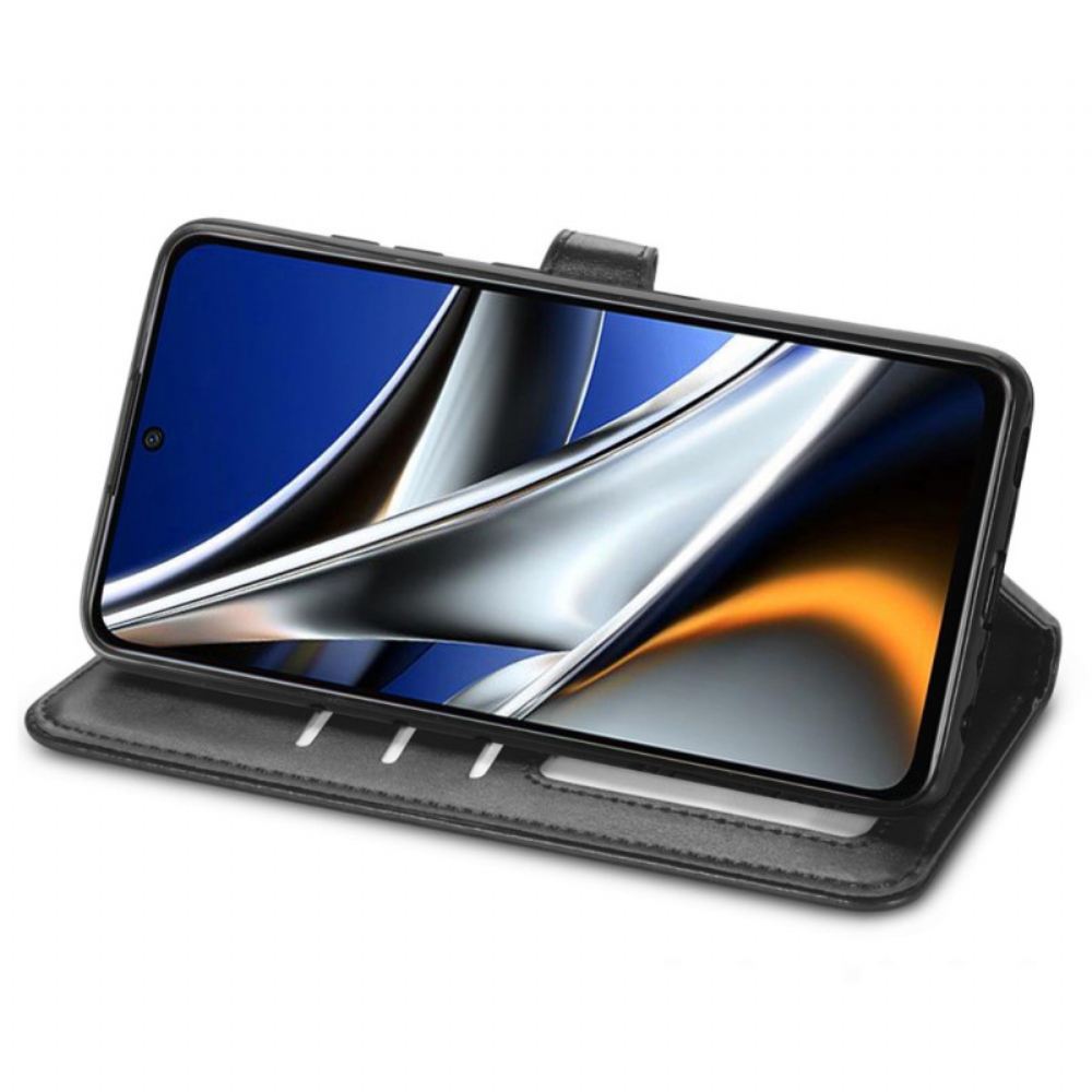 Flipové Pouzdro Na Poco X4 Pro 5G Na Lana Tlačítko Magnetického Pásku